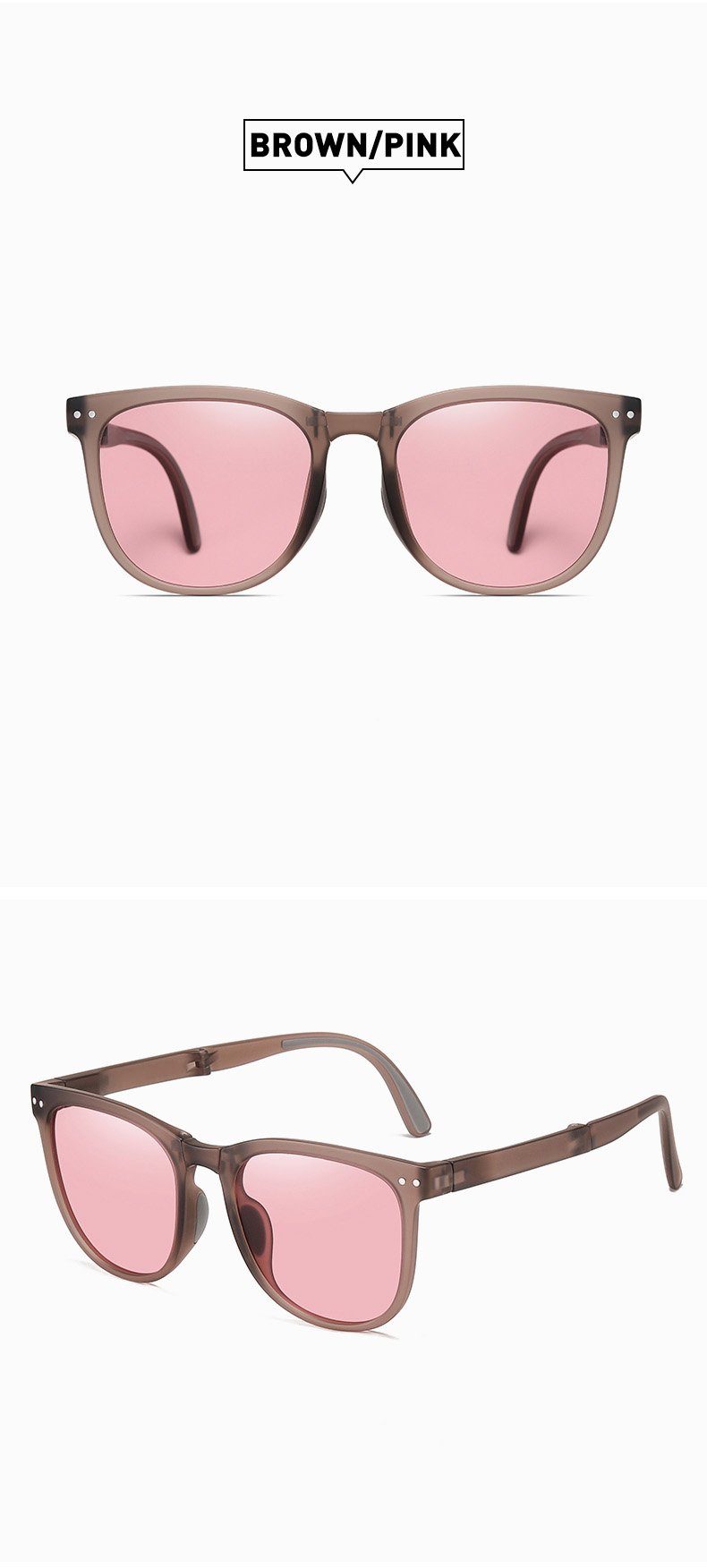 100% Schutz Sonnenbrille Damen PACIEA Sonnenbrille PACIEA Herren faltbar UV400 rosa
