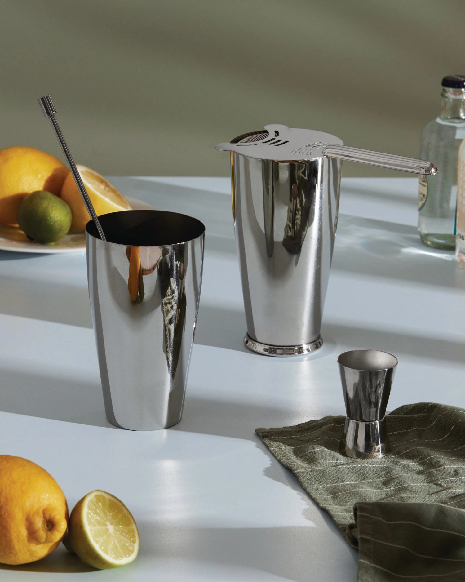 Alessi Cocktail Shaker Barset Lunar Eclipse, Edelstahl, (Set, 4-tlg)