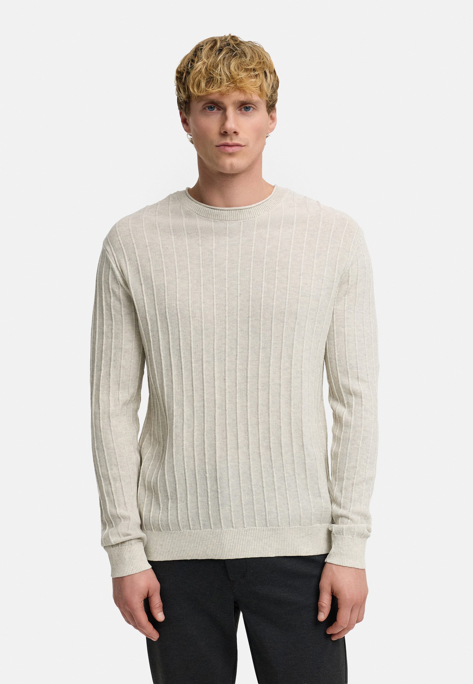 Kronstadt Strickpullover KSAlonzo mit Rundhalsausschnitt aus weichem Feinstrick