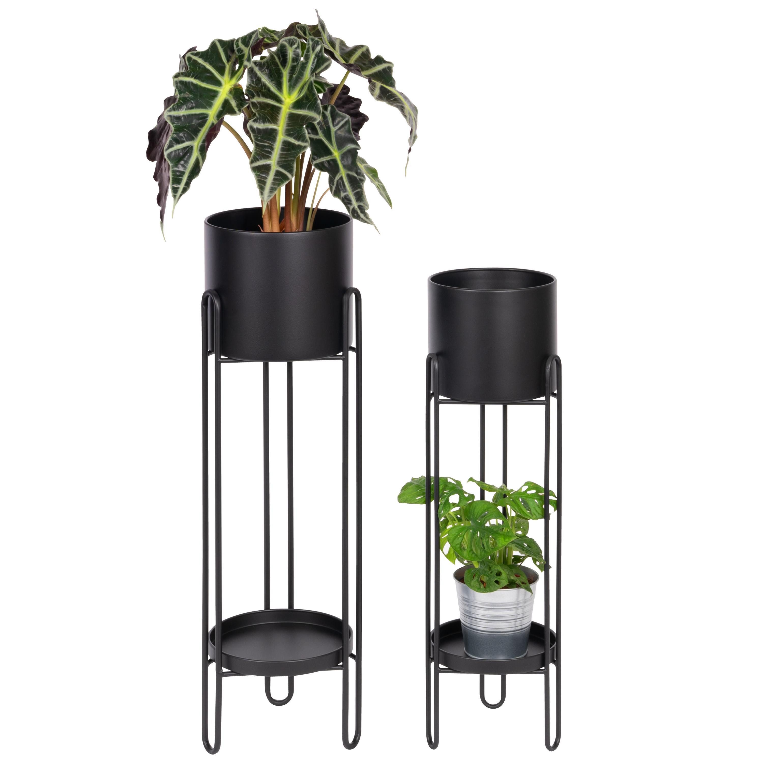 bremermann Blumenhocker Blumenhocker 2er-Set, Metall-Blumenständer, Blumensäule schwarz
