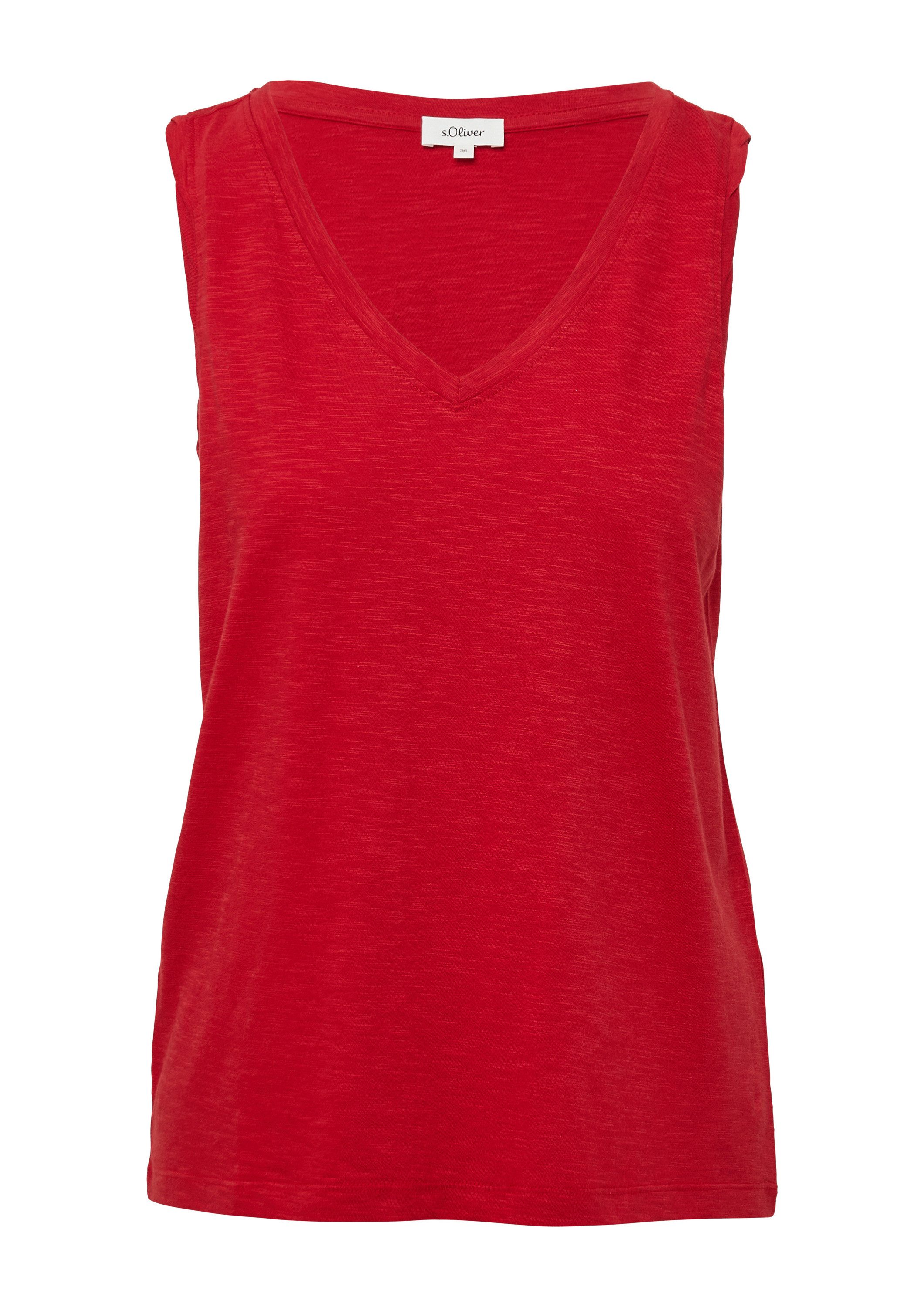 s.Oliver Muscleshirt T-Shirt Top mit Flammgarnstruktur günstig online kaufen