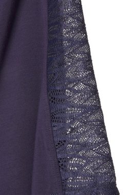 LASCANA Kimono, Kurzform, Single-Jersey, Kimono-Kragen, Gürtel, mit Spitzendetails