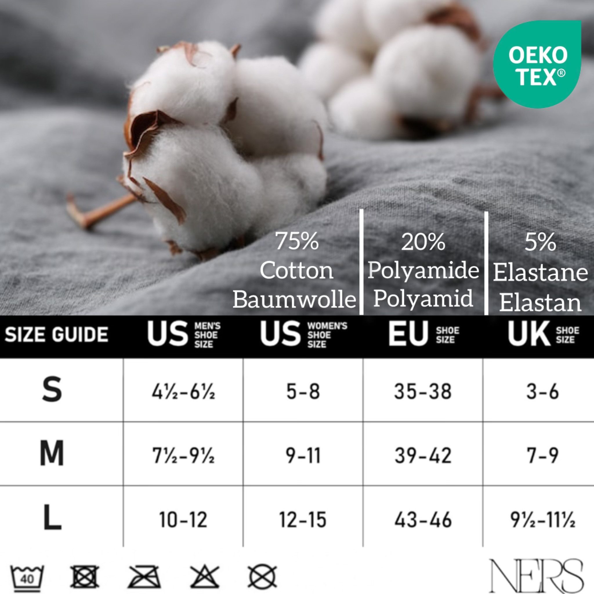 NERS Kniestrümpfe 3-6 Paar Damen & Herren aus hochwertiger Baumwolle ohne drückende Naht (3-Paar) mit Komfortbund, Casual und Business