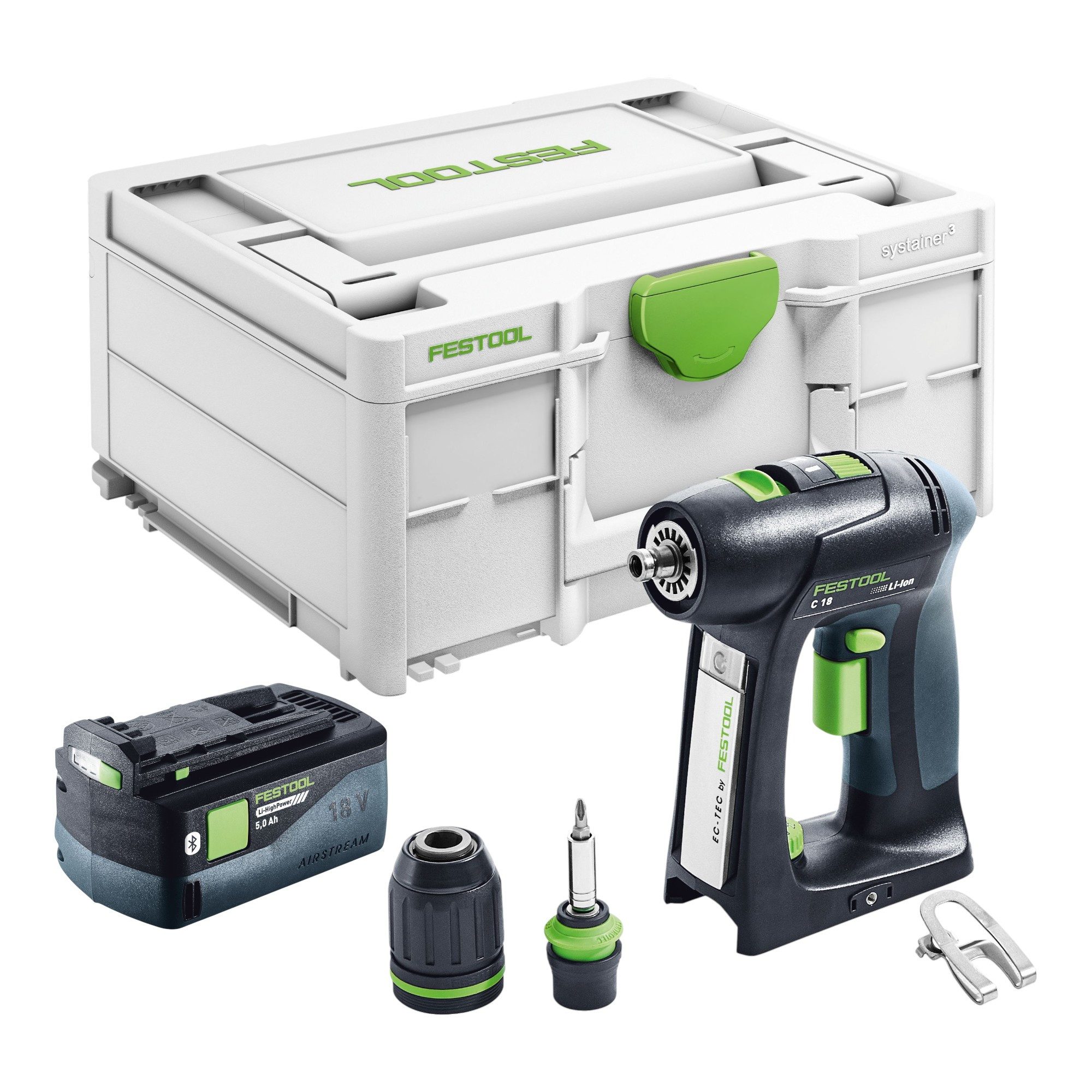 FESTOOL Akku-Schrauber C 18-Basic Akku Bohrschrauber 18 V 45 Nm Brushless + 1x Akku 5,0 Ah +