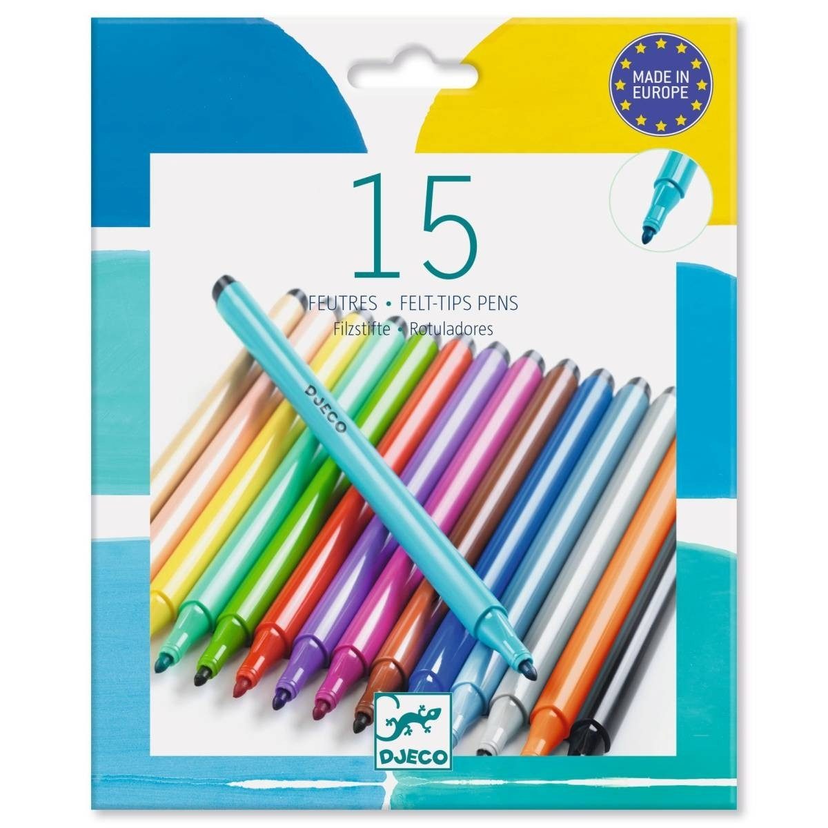 DJECO Kreativset 15 Filzstifte Kreativset für Kinder