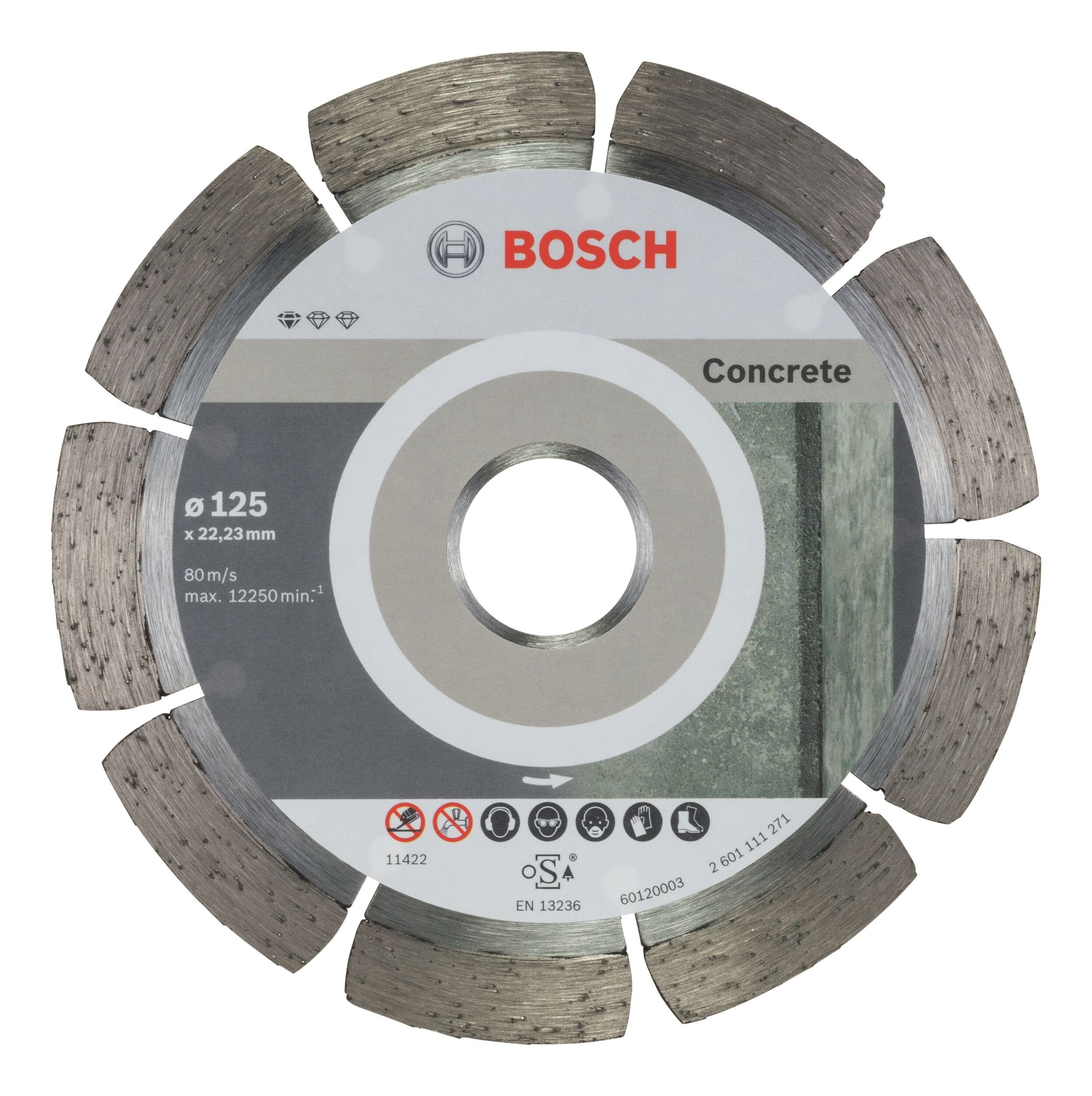 BOSCH Trennscheibe, Ø 125 mm, (10 Stück), Standard for Concrete Diamanttrennscheibe - 125 x 22,23 x 1,6 x 10