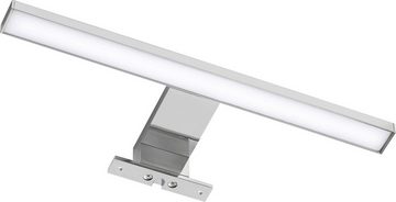 Saphir LED Spiegelleuchte Quickset LED-Aufsatzleuchte für Spiegel o. Spiegelschrank, Chrom Glanz, LED fest integriert, Kaltweiß, Badlampe 30 cm breit, Lichtfarbe kaltweiß, Kunststoff, 480 LM, 6500K