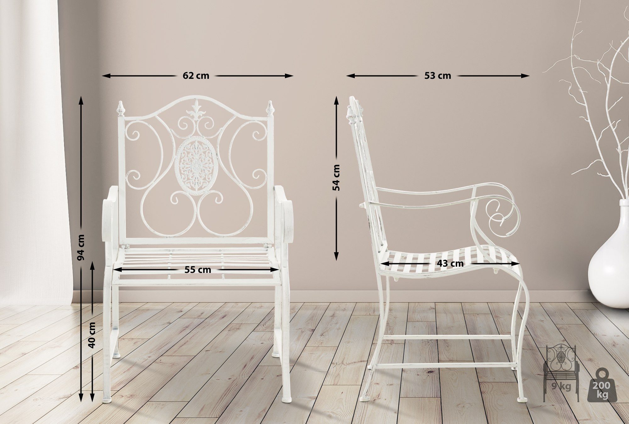 CLP Gartenstuhl Punjab (2er Set), lackiertes günstig online kaufen
