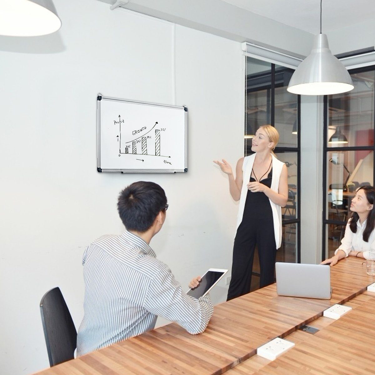 COSTWAY Magnettafel, Whiteboard, Pinnwand Wandtafel Board mit Alurahmen günstig online kaufen