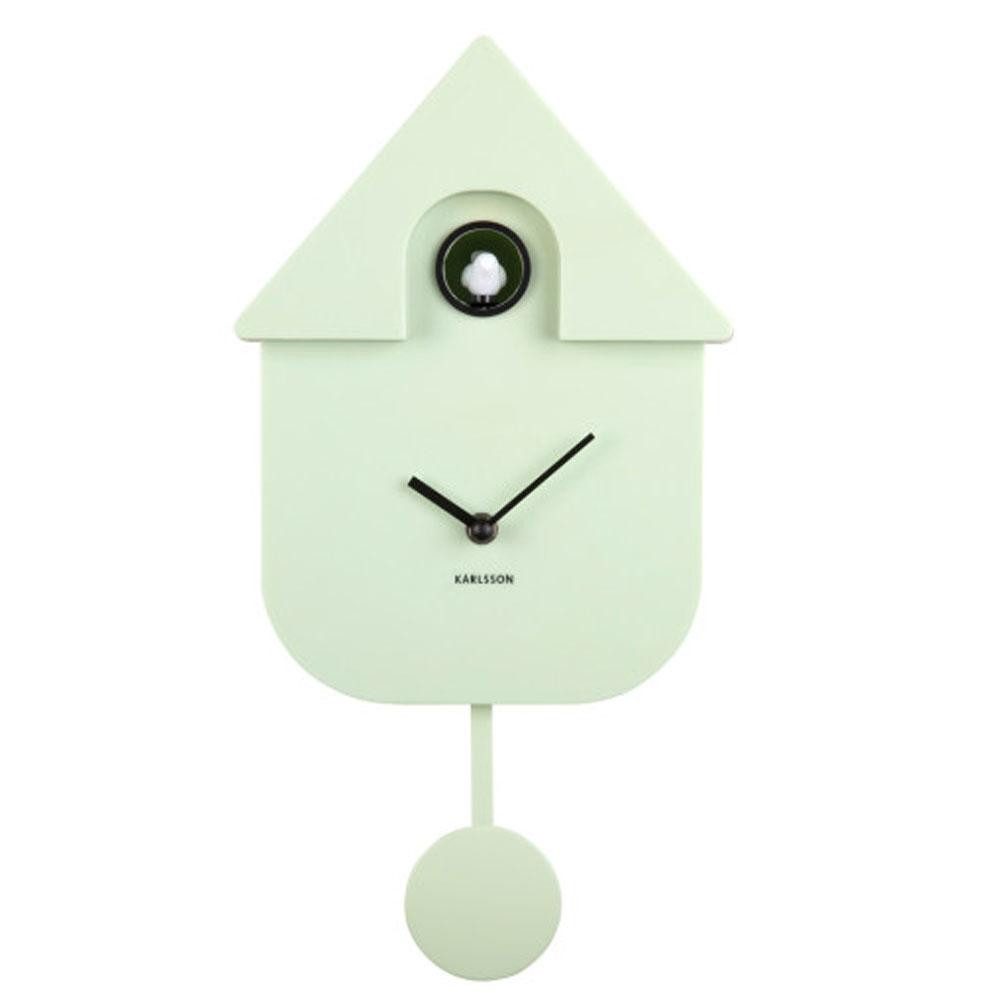 Karlsson Uhr Kuckucksuhr Wall Clock Modern Cuckoo Soft Green (41cm) günstig online kaufen