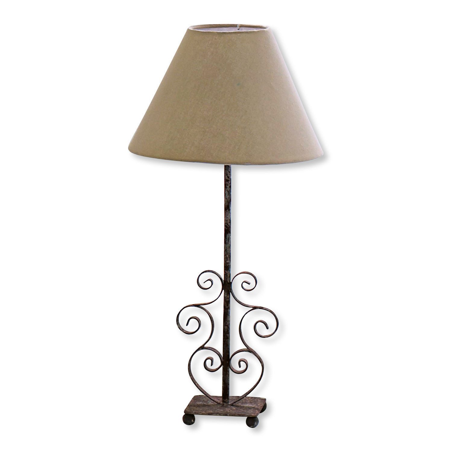 Mirabeau Tischleuchte Tischlampe Clamart leinen/antikbraun