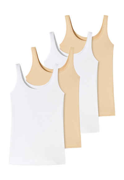 uncover by SCHIESSER Unterhemd 4er Pack Cotton (Spar-Set, 4-St) Unterhemd / Top - Baumwolle - Atmungsaktiv - Mit hohem Baumwollanteil