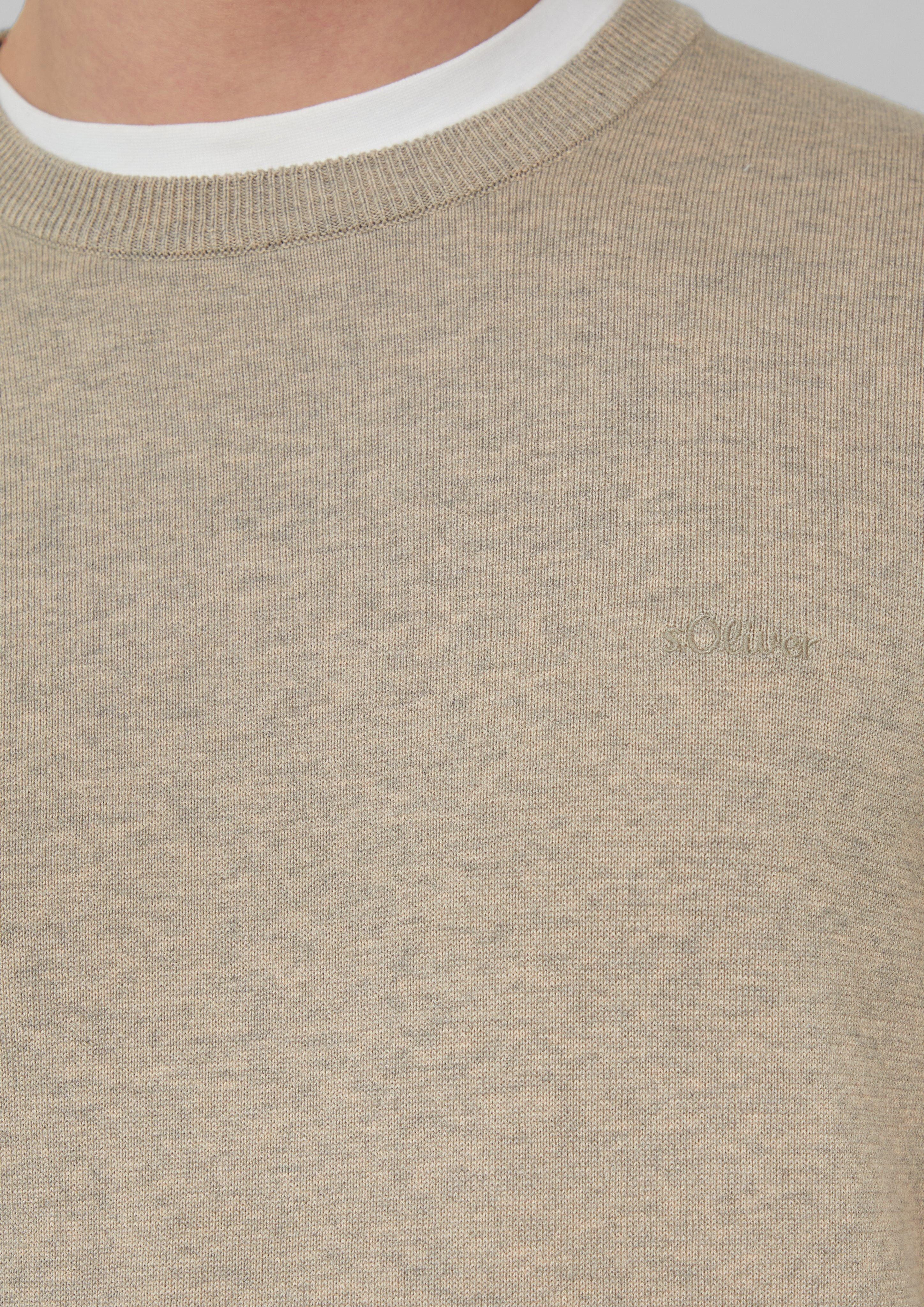 s.Oliver Strickpullover Strickpullover mit Logo-Stickerei Logo günstig online kaufen