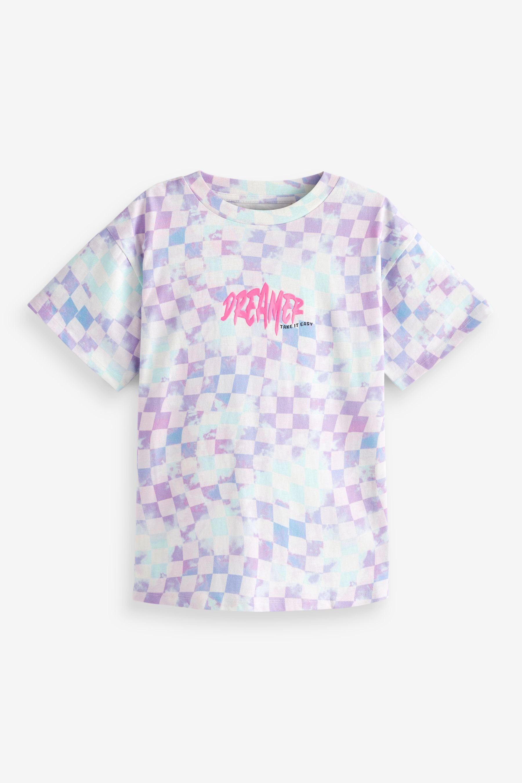 Next T-Shirt Oversize-T-Shirt mit Grafikprint (1-tlg) White/Purple