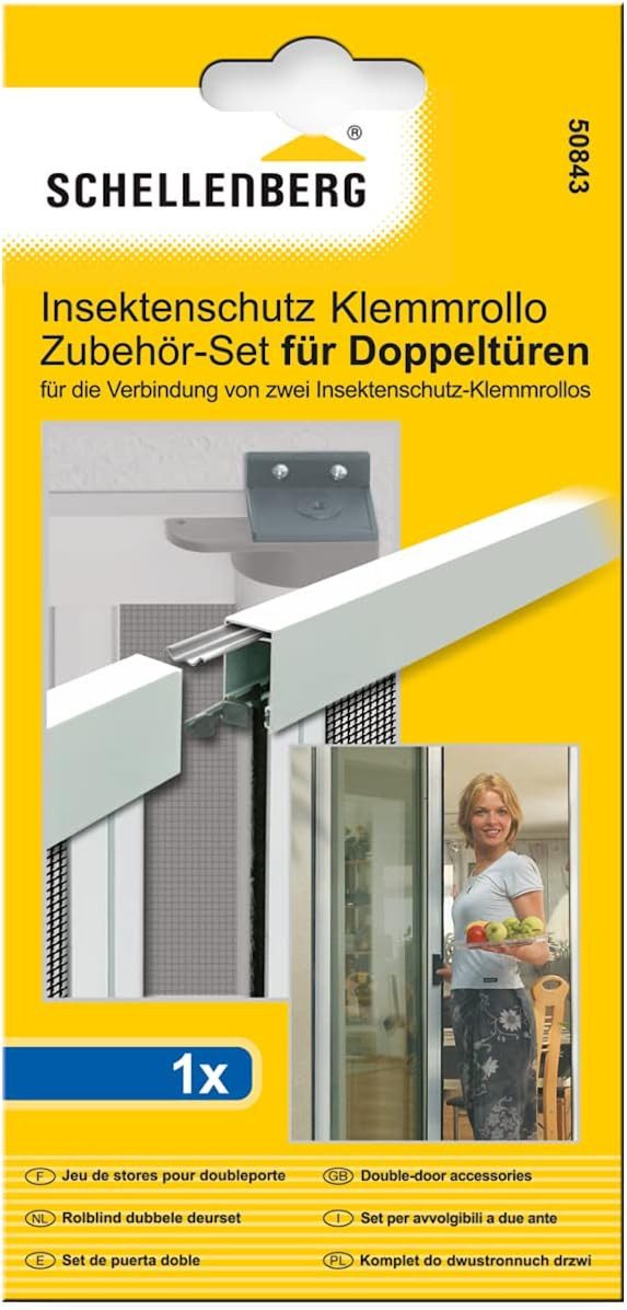 SCHELLENBERG Insektenschutz-Vorhang Schellenberg 50843 Beschlagset für Doppel-Tür-Rollo, (1-St)