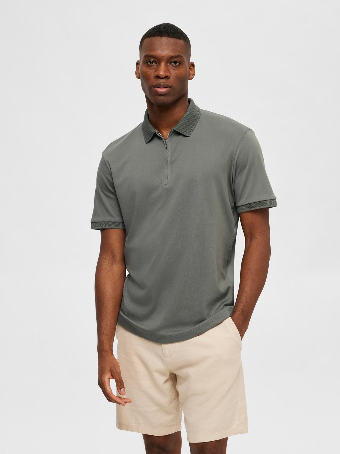 SELECTED HOMME Poloshirt SLHFAVE ZIP SS POLO NOOS günstig online kaufen