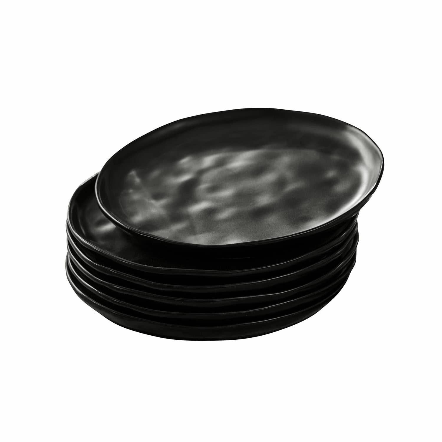 Mirabeau Geschirr-Set Dessertteller 6er Set Biarré schwarz, Steinzeug
