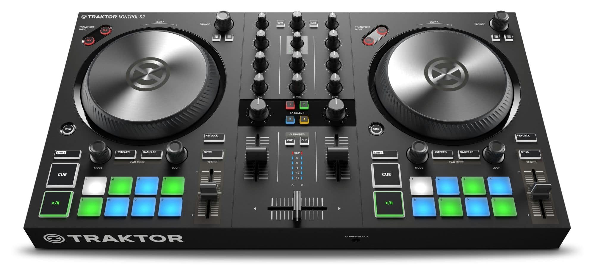 Traktor DJ Controller TRAKTOR KONTROL S2 MK3, Vollversion TRAKTOR PRO 3 und zwei 14 cm Jog-Wheels mit zwei Modi