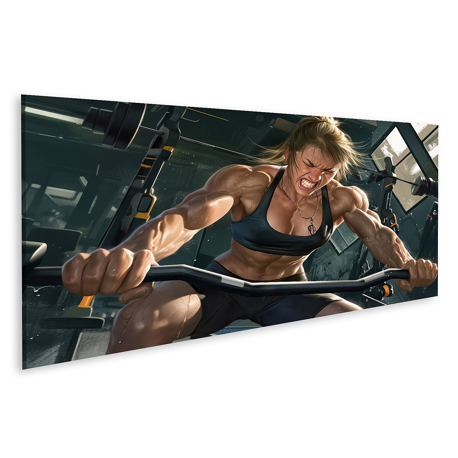 islandburner Leinwandbild, Intensive Training im Fitnessstudio