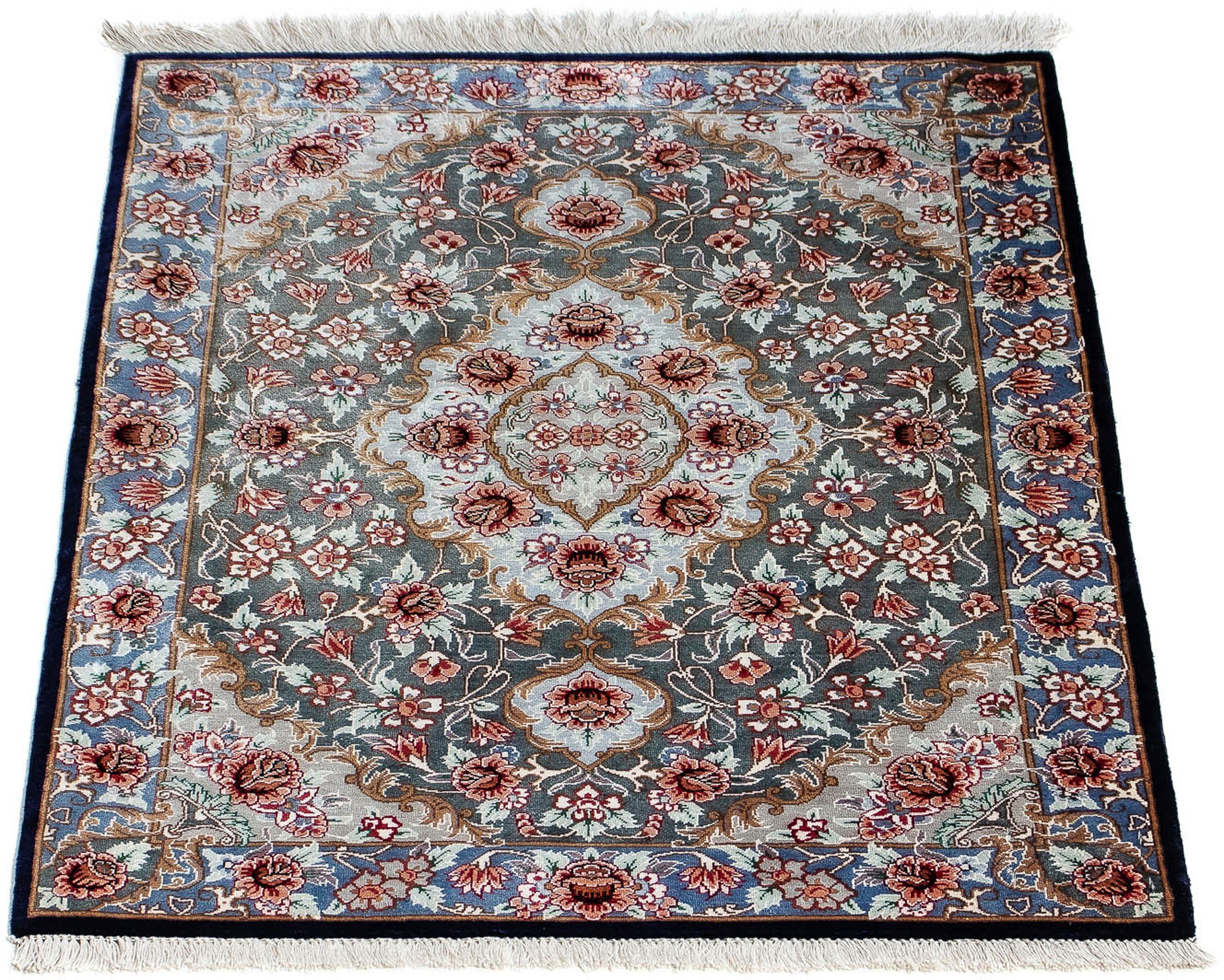 Orientteppich Perser - Ghom - 77 x 56 cm - mehrfarbig, morgenland, rechteckig, Höhe: 10 mm, Wohnzimmer, Handgeknüpft, Einzelstück mit Zertifikat