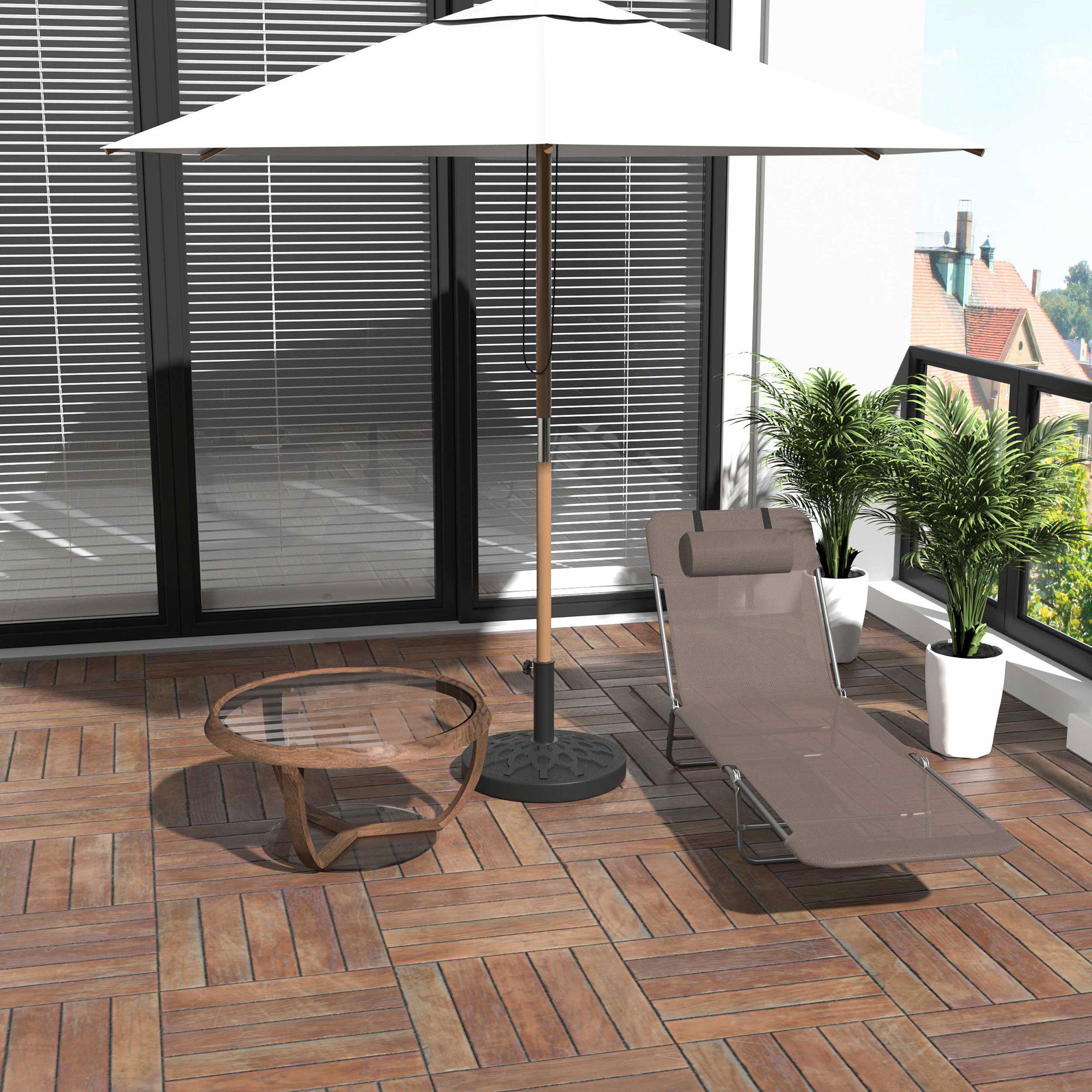 Outsunny Gartenliege Sonnenliege Zweibeinliege 4 Farben, Bäderliege, 1 St., Relaxliege, Braun 182L x 56B x 28H cm