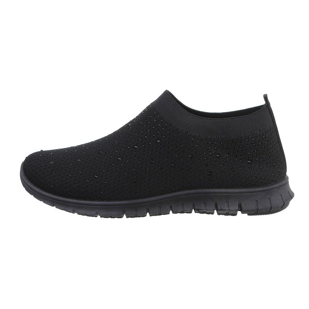 Ital-Design Damen Low-Top Freizeit Sneaker Flach Sneakers Low in Schwarz günstig online kaufen