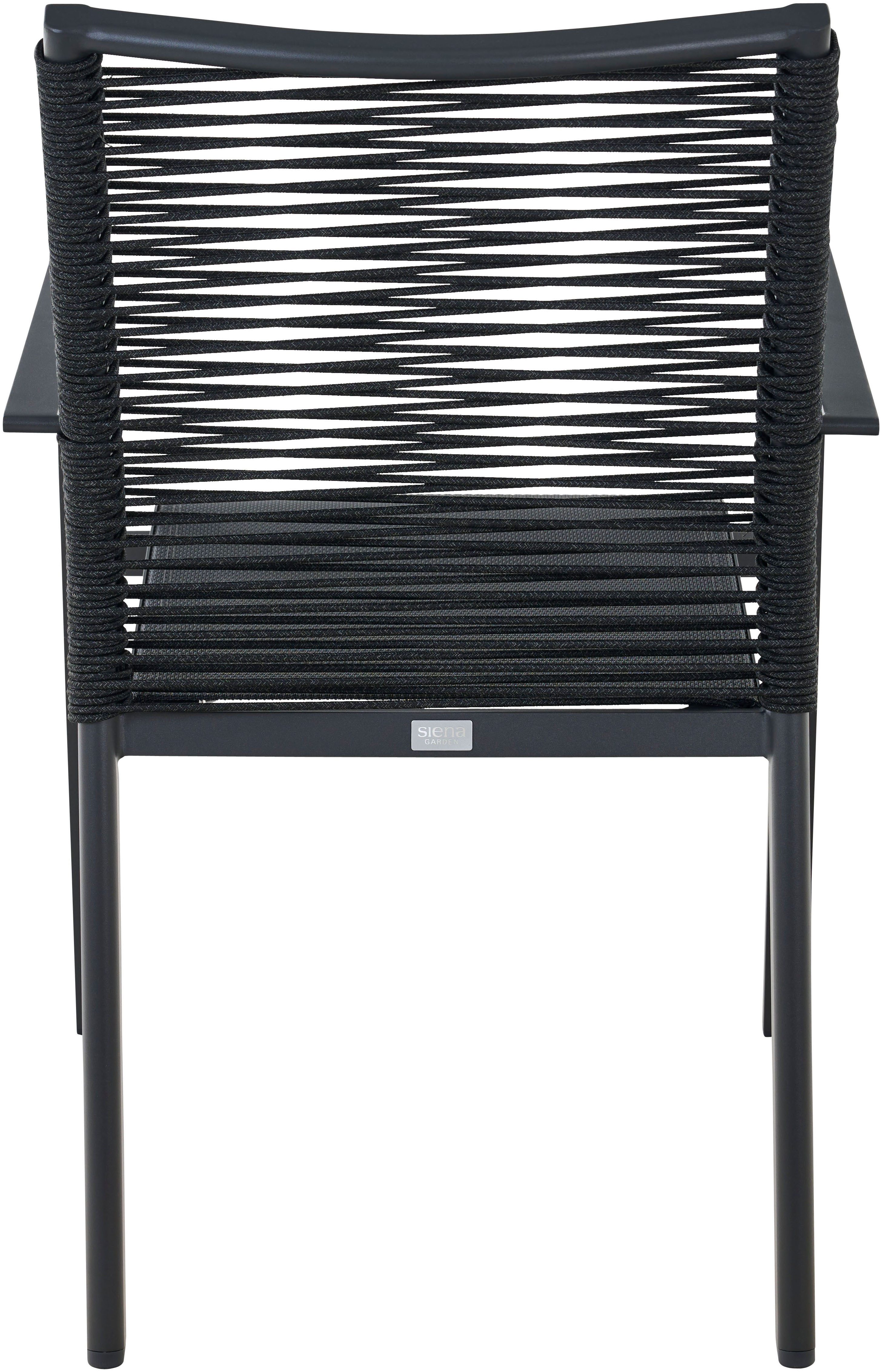 Siena Garden Gartensessel BOLOGNA Stapelsessel, Aluminiumgestell, Rope Geflecht