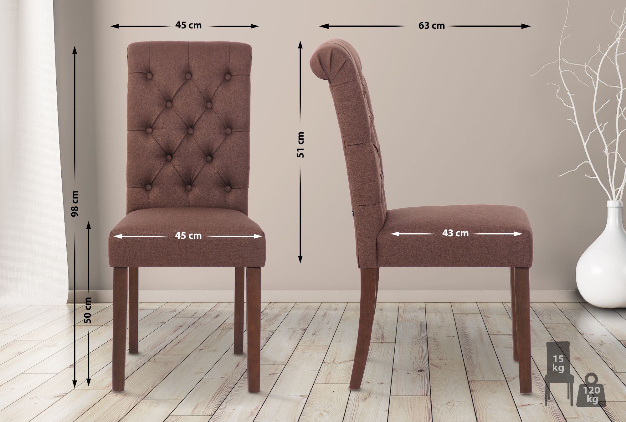 CLP Esszimmerstuhl LISBURN (2er Set), mit günstig online kaufen