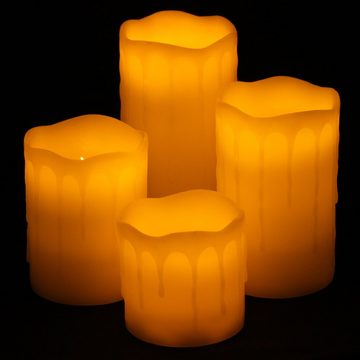 tectake LED-Kerze LED-Kerzen mit Fernbedienung (4-tlg)