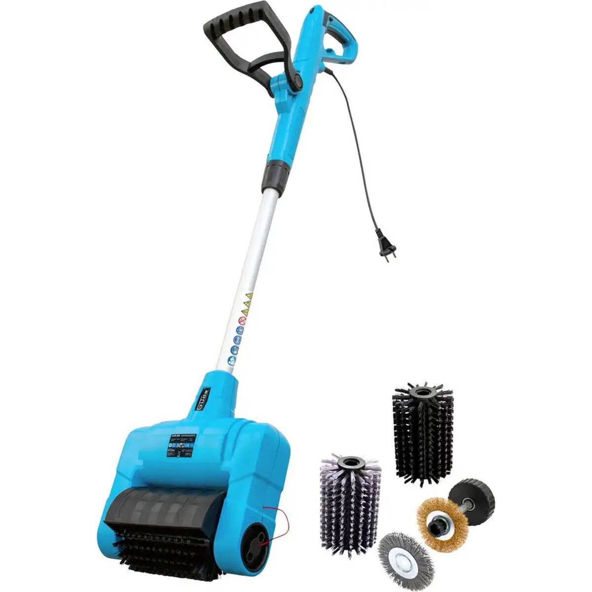 Güde Elektro-Oberflächenbürste GUB 500, Komplett-Set, Inklusive 2 Fugen- und 2 Oberflächenbürsten, Stufenlose Drehzahlregulierung,Teleskopstange