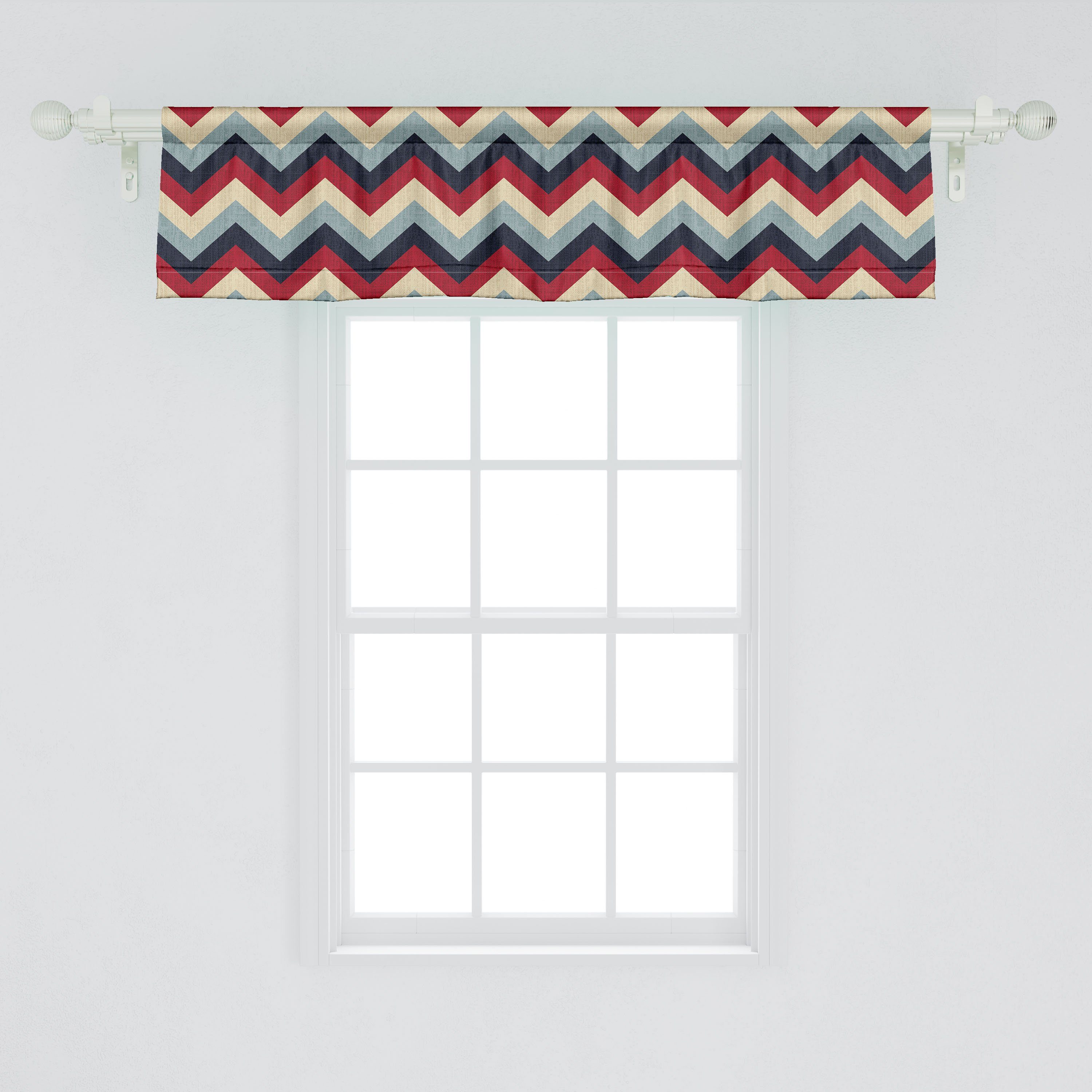 Scheibengardine Vorhang Volant für Küche Abstract Abakuhaus, Stangentasche, Microfaser, mit Retro Dekor Schlafzimmer Stripes Winkel
