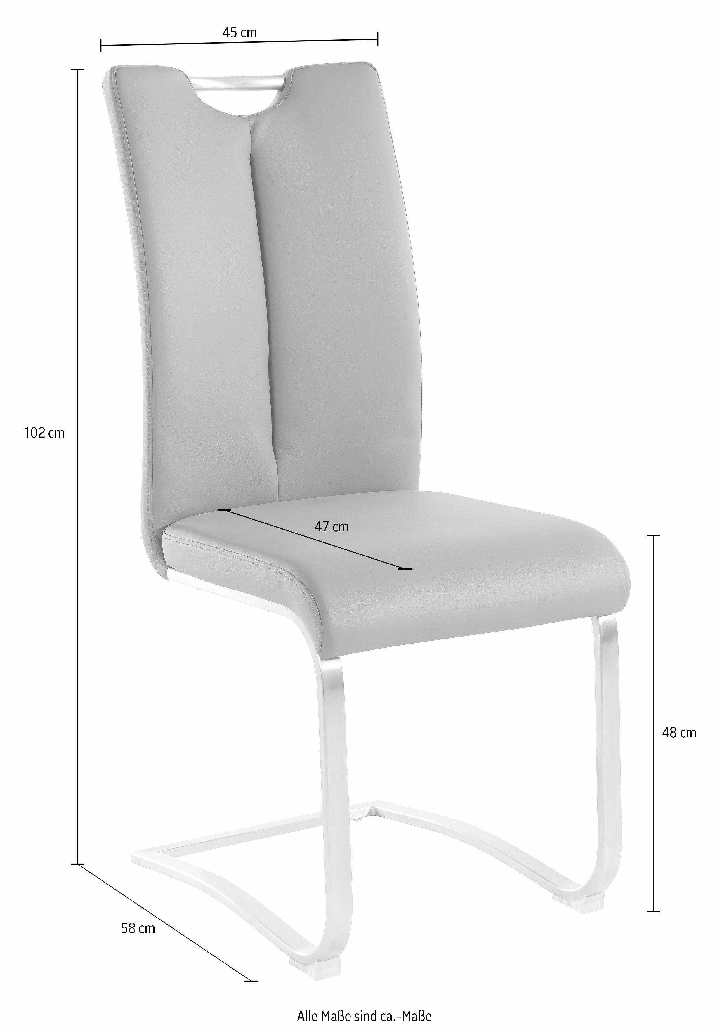 Artos St), bis MCA | 140 (Set, Cappuccino/Edelstahl furniture belastbar Kg Freischwinger Cappuccino 2 Stuhl