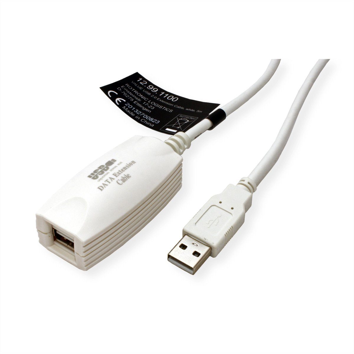 VALUE USB 2.0 Verlängerung Computer-Adapter USB 2.0 Typ A Männlich (Stecker) zu USB 2.0 Typ A Weiblich (Buchse), 500.0 cm