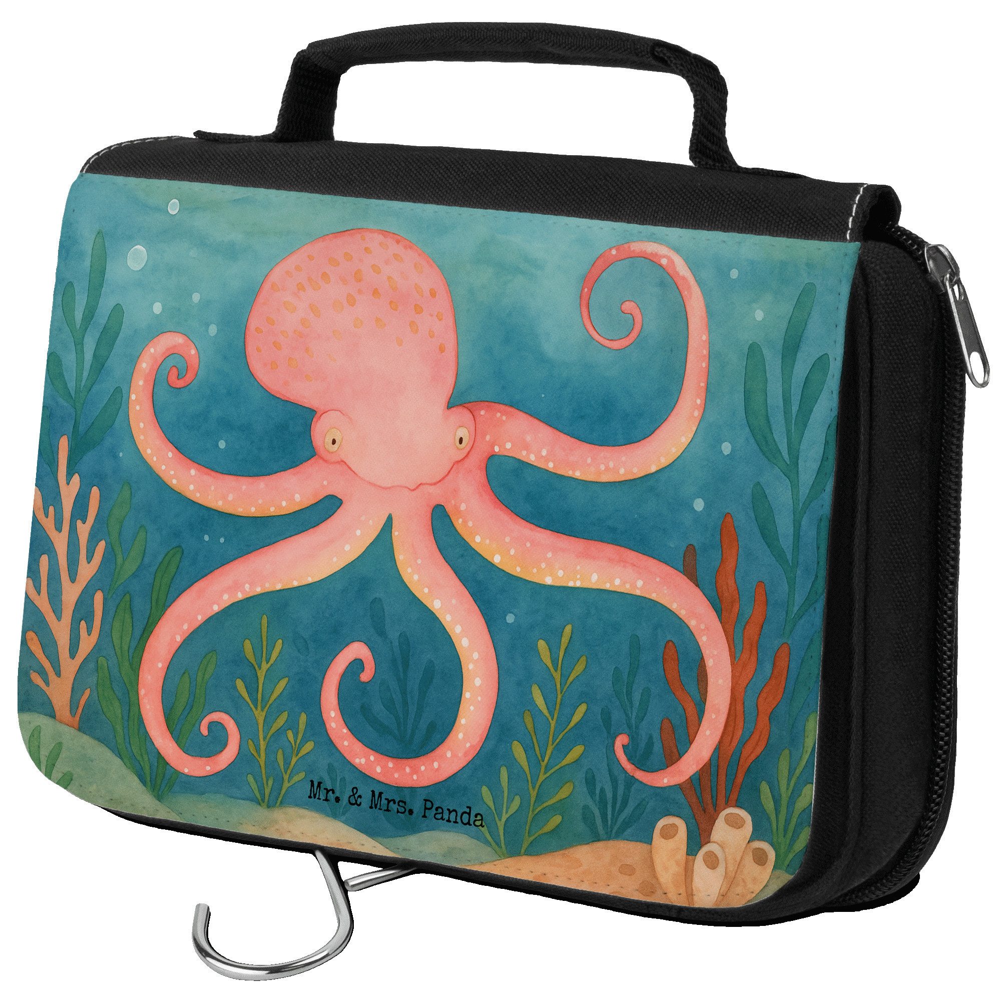 Kulturbeutel Tintenfisch Design, beauty case, Weiß, duschbeutel, Kulturbeutel, Was