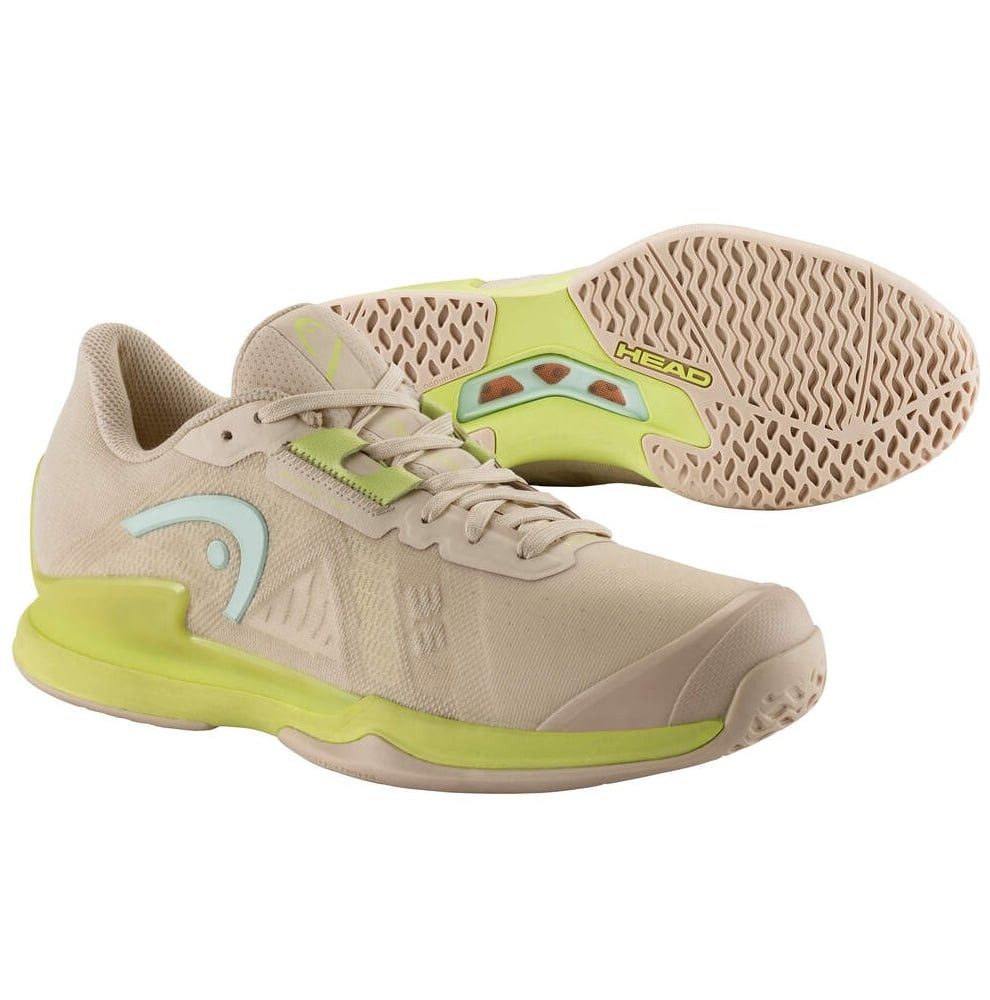 Head Sprint Pro 3.5 Allcourt beige/limegrün Damen Tennisschuh