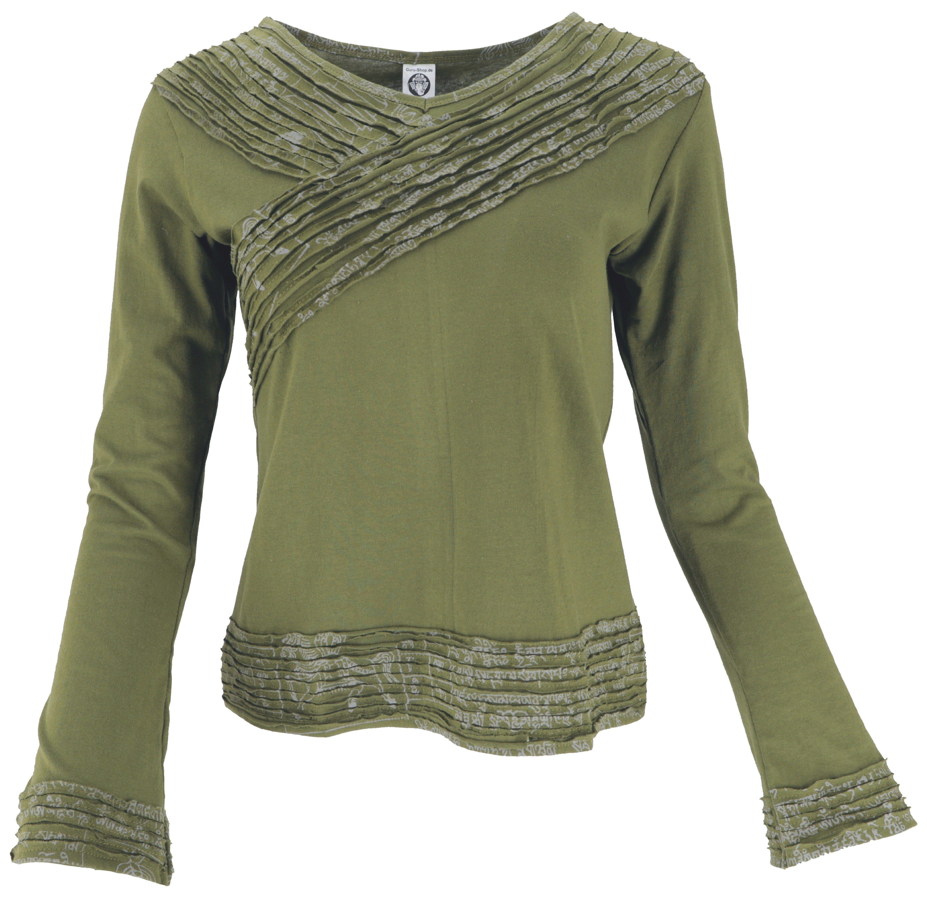 Guru-Shop Longsleeve Langarmshirt Boho-chic, Hare Krishna günstig online kaufen