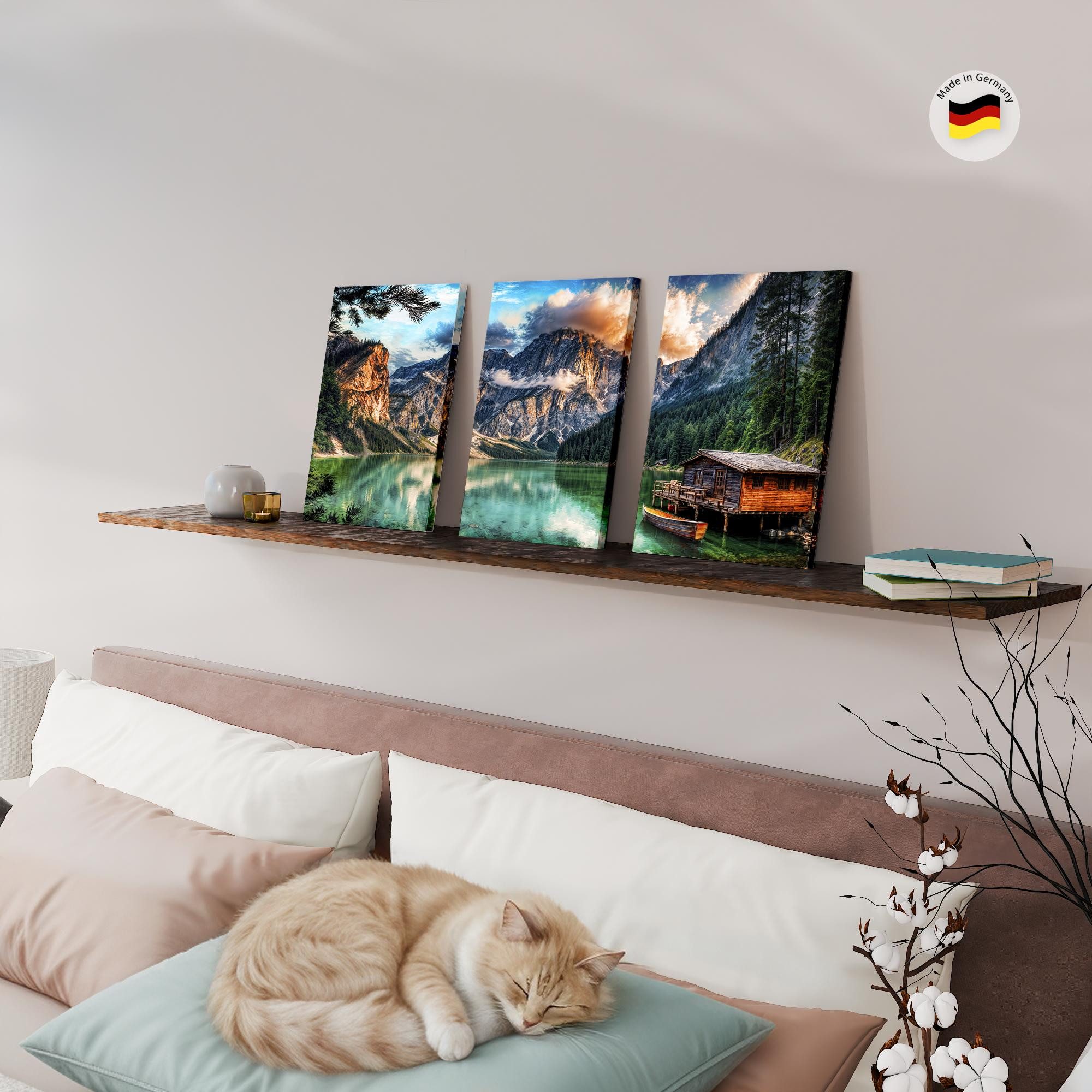 Novart Wandbild Boho Abstrakt Wohnzimmer Schlafzimmer Dekoration Kunstdruck, See – Bild 4 von 5