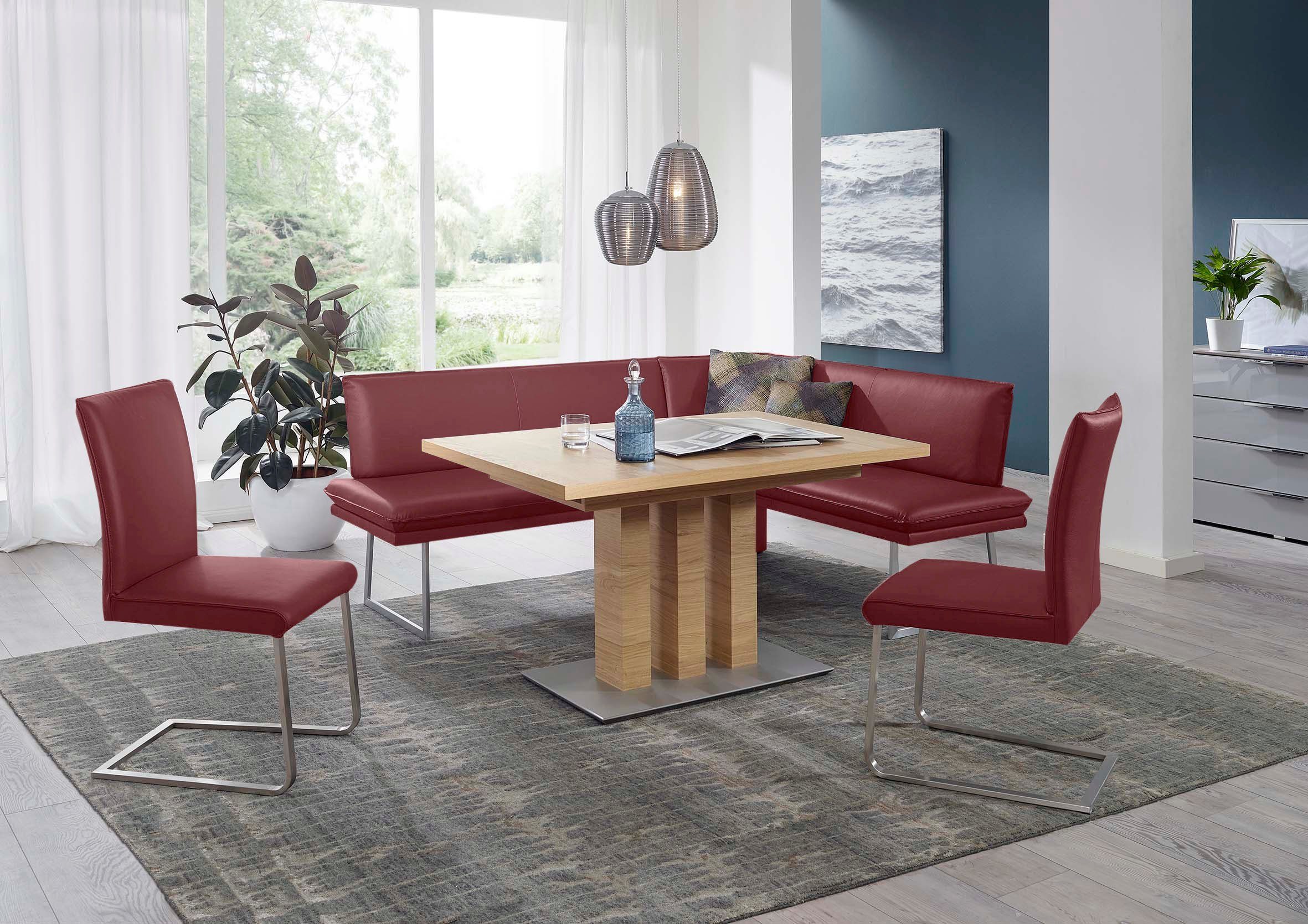 K+W Komfort & Wohnen Essgruppe Santos III, (4-tlg), gepolsterte Eckbank und Stühle, langer Schenkel rechts oder links