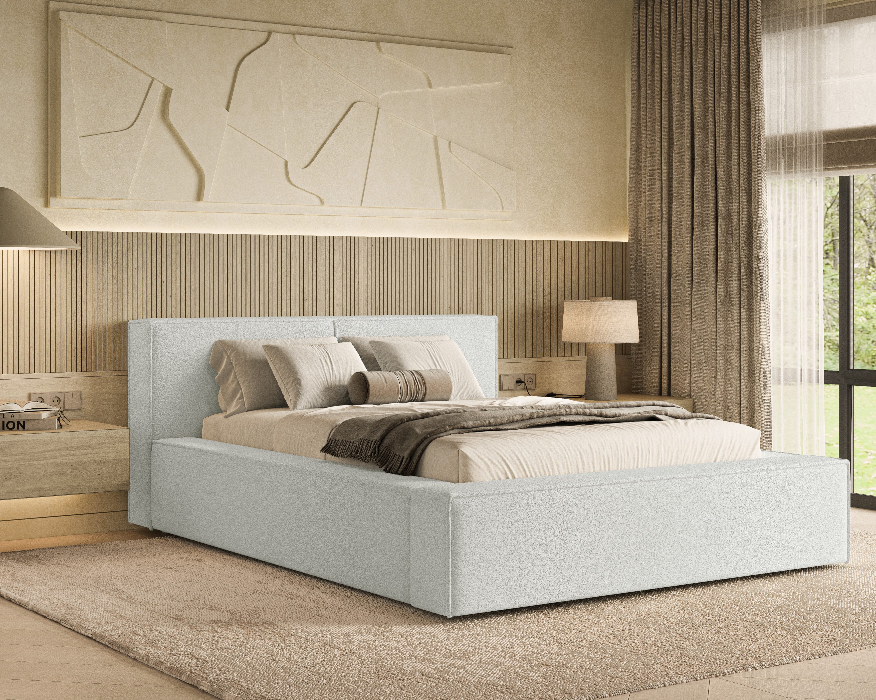 Chilly Möbel Polsterbett Lugano Weiß Quelle01 200x200cm mit Stauraum - modernes Design
