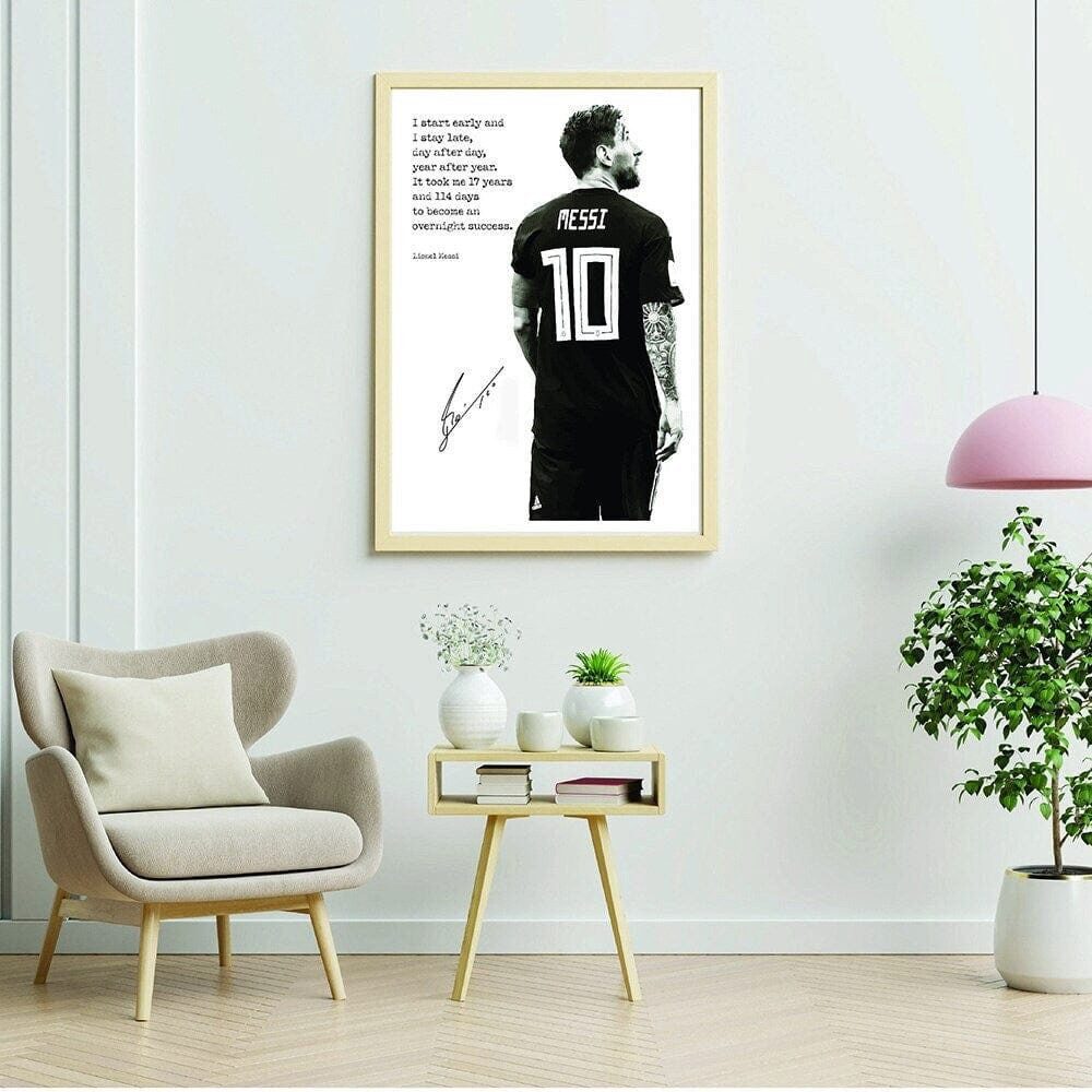 JUSTGOODMOOD Poster Fußball Lionel Messi Nummer 10 motivations Spruch und Unterschrift als, 1 (1 St)