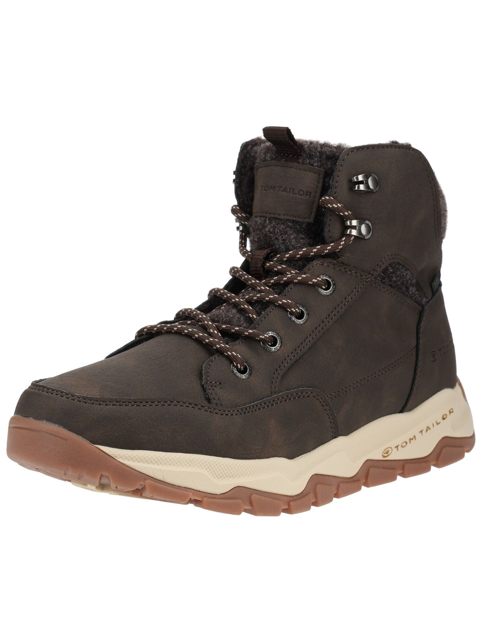 TOM TAILOR Stiefelette Lederimitat/Textil . Schnürstiefelette