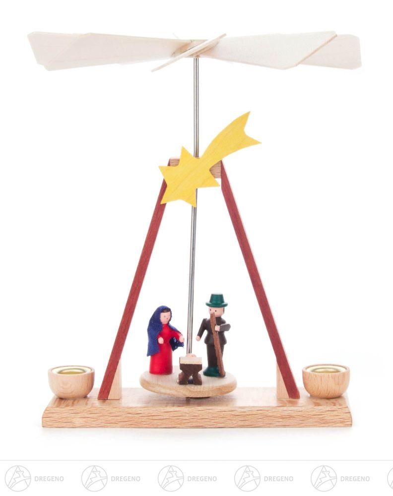 mit Christi Mini-Pyramide Kerzen mit und dem Pyramide kleinen Erzgebirge für Weihnachtspyramide Geburt, x, d=10mm Abendstern Dregeno Breite Figuren