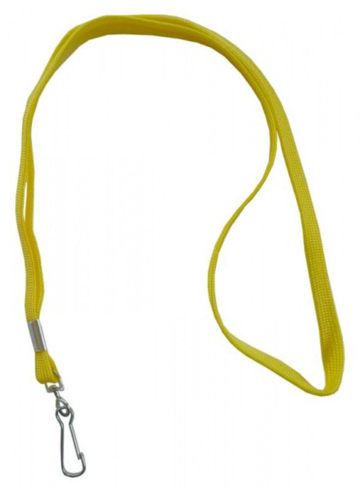 Kranholdt Schlüsselanhänger Umhängeband / Lanyards (100-tlg), mit drehbarem Simplexhaken Gelb