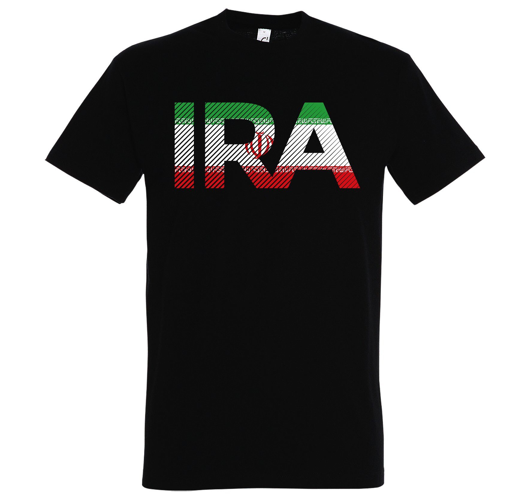 Youth Designz T-Shirt Iran Herren T-Shirt im Fußball Look mit IRA Frontprint Schwarz