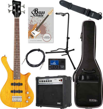 Rocktile E-Bass TB-4 Traveler Bassgitarre im Reiseformat, inkl. Verstärker, Gigbag, Gurt, Metro-Tuner, Kabel & Ersatzsaiten