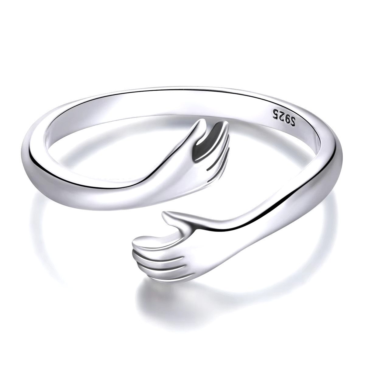 Runde Perlé Silberring verstellbarer Ring "umarmende günstig online kaufen