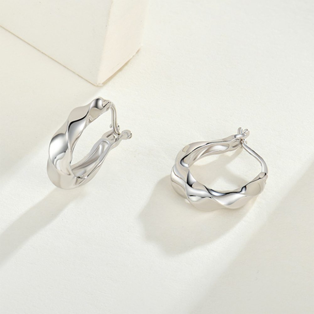 Ohrringe Ohrhänger geometrische 925 Ohrringe, Ohrringe, Unregelmäßige Silber Sterling Paar Haiaveng Ohrringe Gedrehte