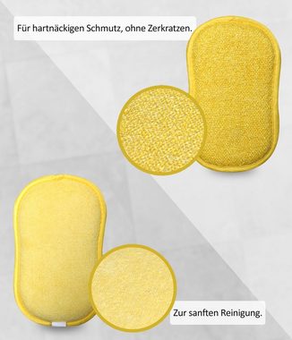 Genius Reinigungsschwamm 2in1 Mikrofaser Schwämme, Set 5-tlg., 60% saugfähiger als herkömmliche Schwämme