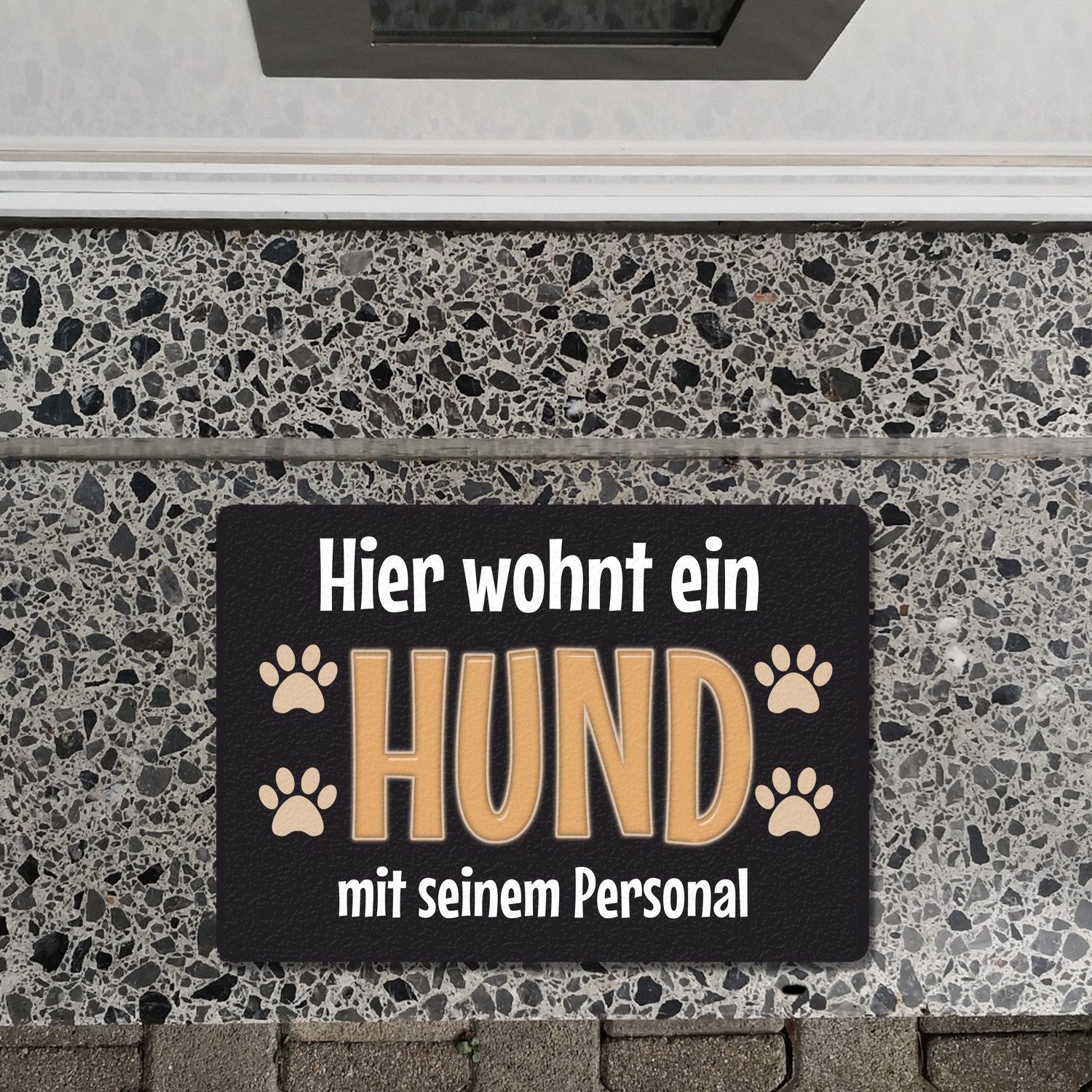 speecheese Fußmatte Fußmatte Hier wohnt ein Hund mit seinem Personal Türmat günstig online kaufen