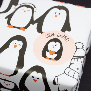 Bow & Hummingbird Geschenkpapier Geschenkpapier Pinguinparade, 100% Recyclingpapier